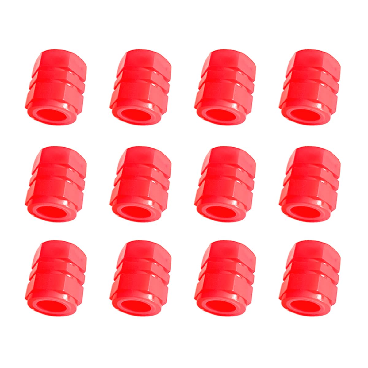 12Pcs Fluorescent Car Tire Valve Stem Caps, Luminous Wheel Valve Tire Air Cover, Illuminated Dustproof Corrosion Resistant, Auto Accessories Fit For Motorcycles, Suv, Trucks, Bicycles (Red/12Pcs)