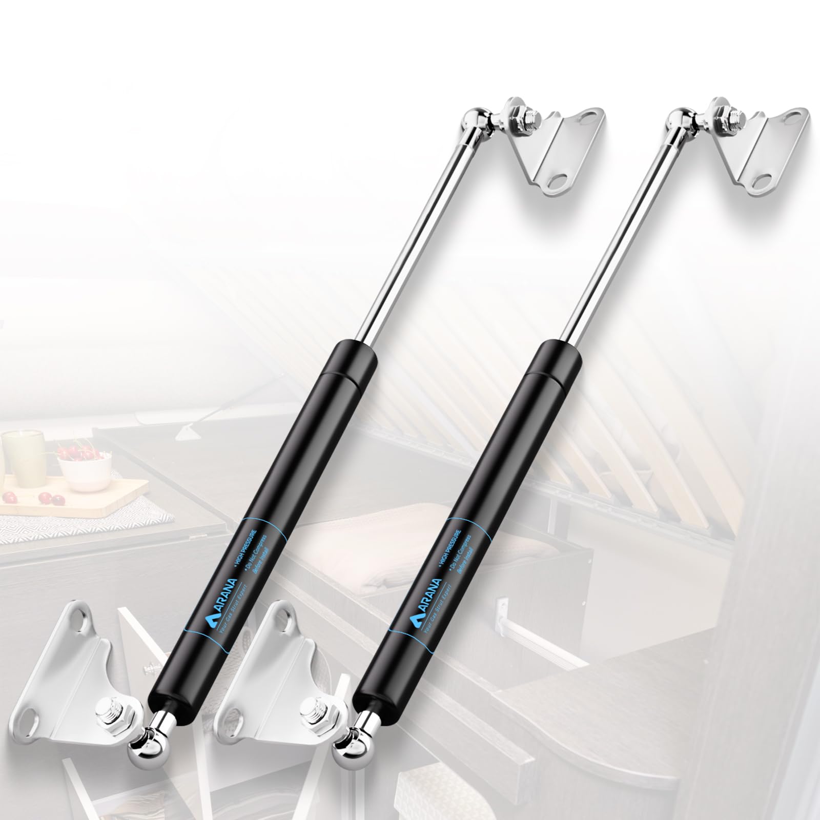 Arana Gas Struts 17 Inch 100Lb Gas Shocks Spring, 17'' 445N Gas Props Lift Support With Mounting Bracket For Heavy Duty Lid Rv B