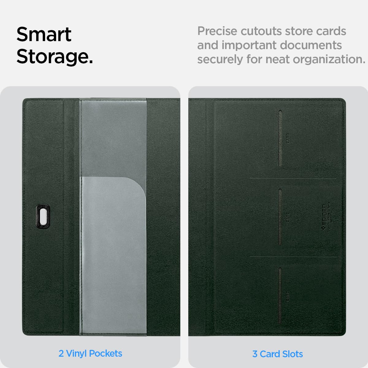 Spigen Car Registration And Insurance Card Holder Velo Vegan Premium Leather Designed For New Tesla Model Y 2025 Refresh Model 3