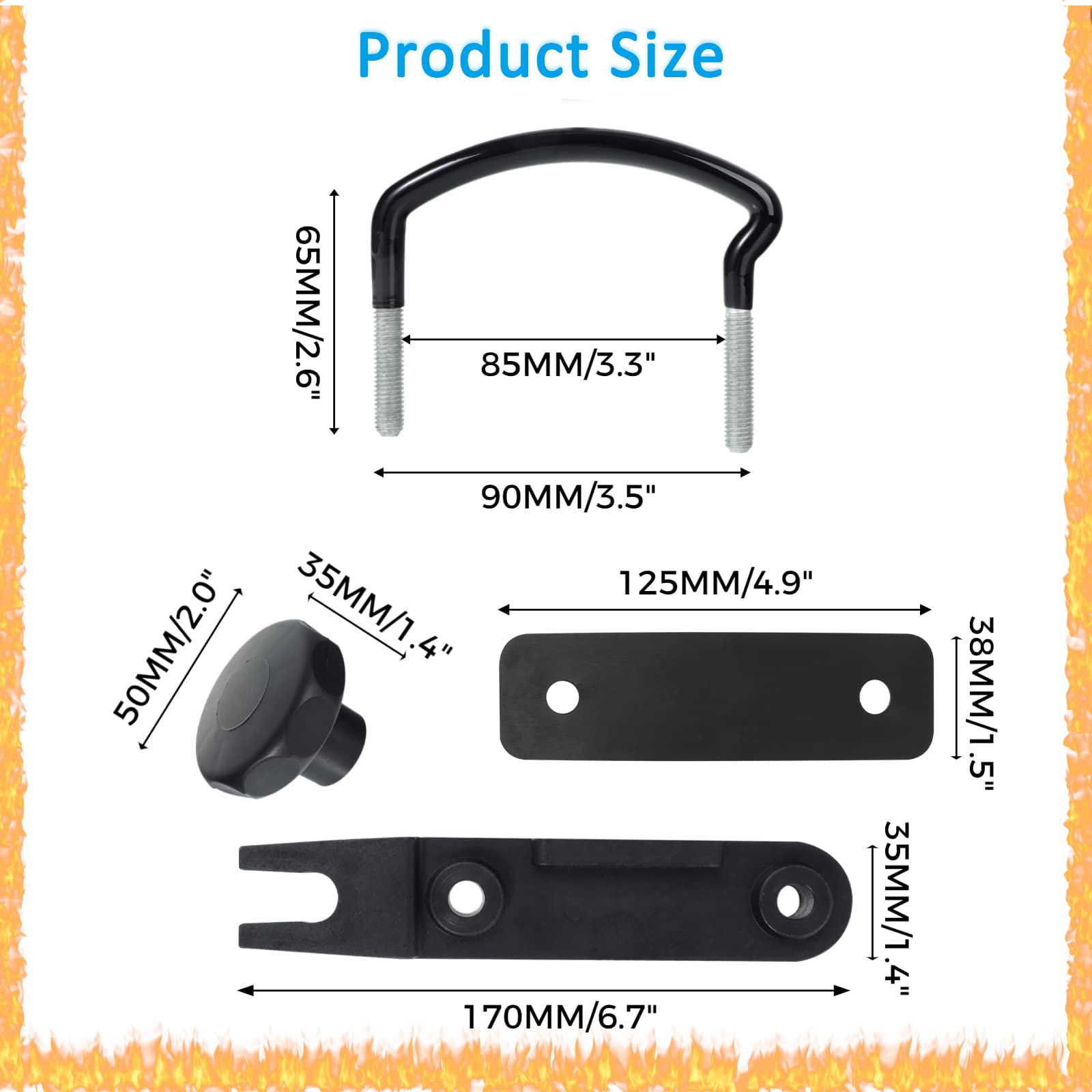 ATNVIDSG Roof Box U-Bolt Clamps/Roof Rack Clamps car Truck Universal Stainless Steel U Brackets Installation Accessory 85mm Insi