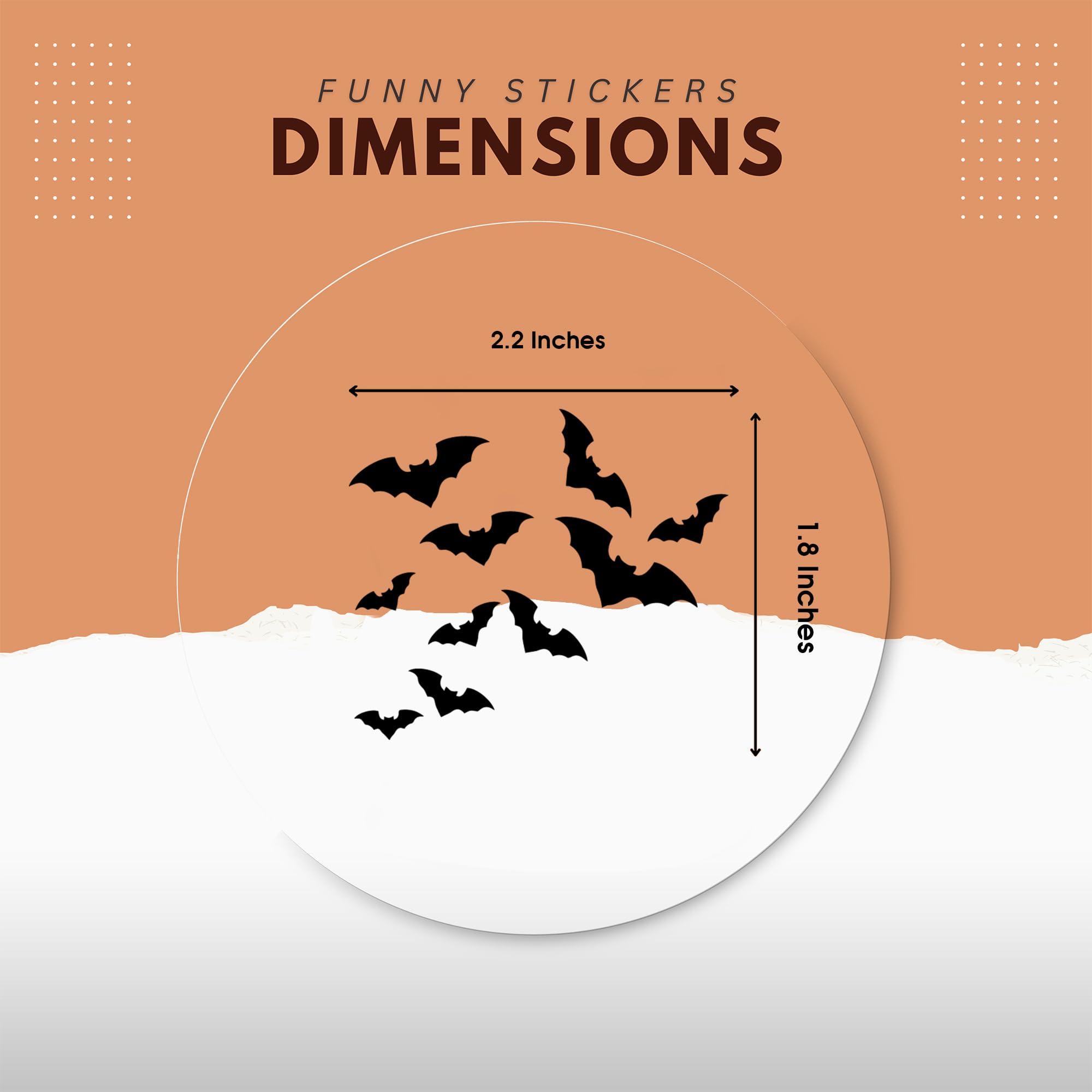 Halloween Bats Rearview Mirror Decal - 3 Pcs Funny Bumper Vinyl Stickers for Auto, Wall, Laptop, Cell, Trucks, Cars, Spooky Car