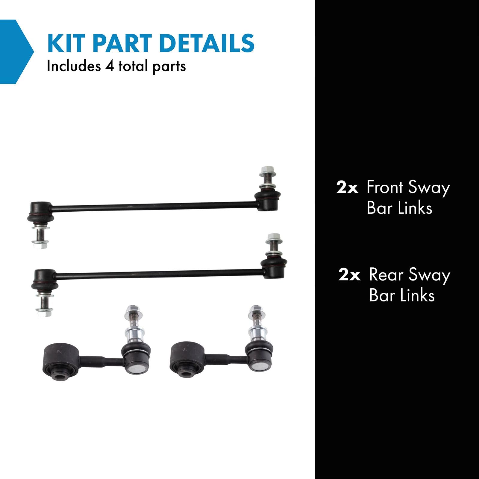Trq Front & Rear Sway Bar Stabilizer Link Set Compatible With 2019-2021 Lexus Ux200 Ux250H 2018-2021 Toyota C-Hr 2021-2022 Corol
