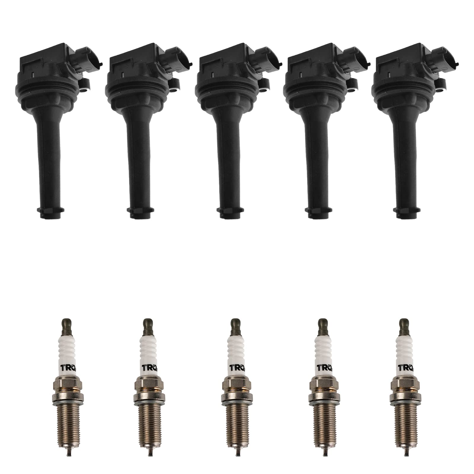 Trq Ignition Kit Ignition Coil Spark Plugs Compatible With 1999-2004 Volvo C70 2001-2005 S60 1999-2000 S70 2004-2006 S80 1999-20
