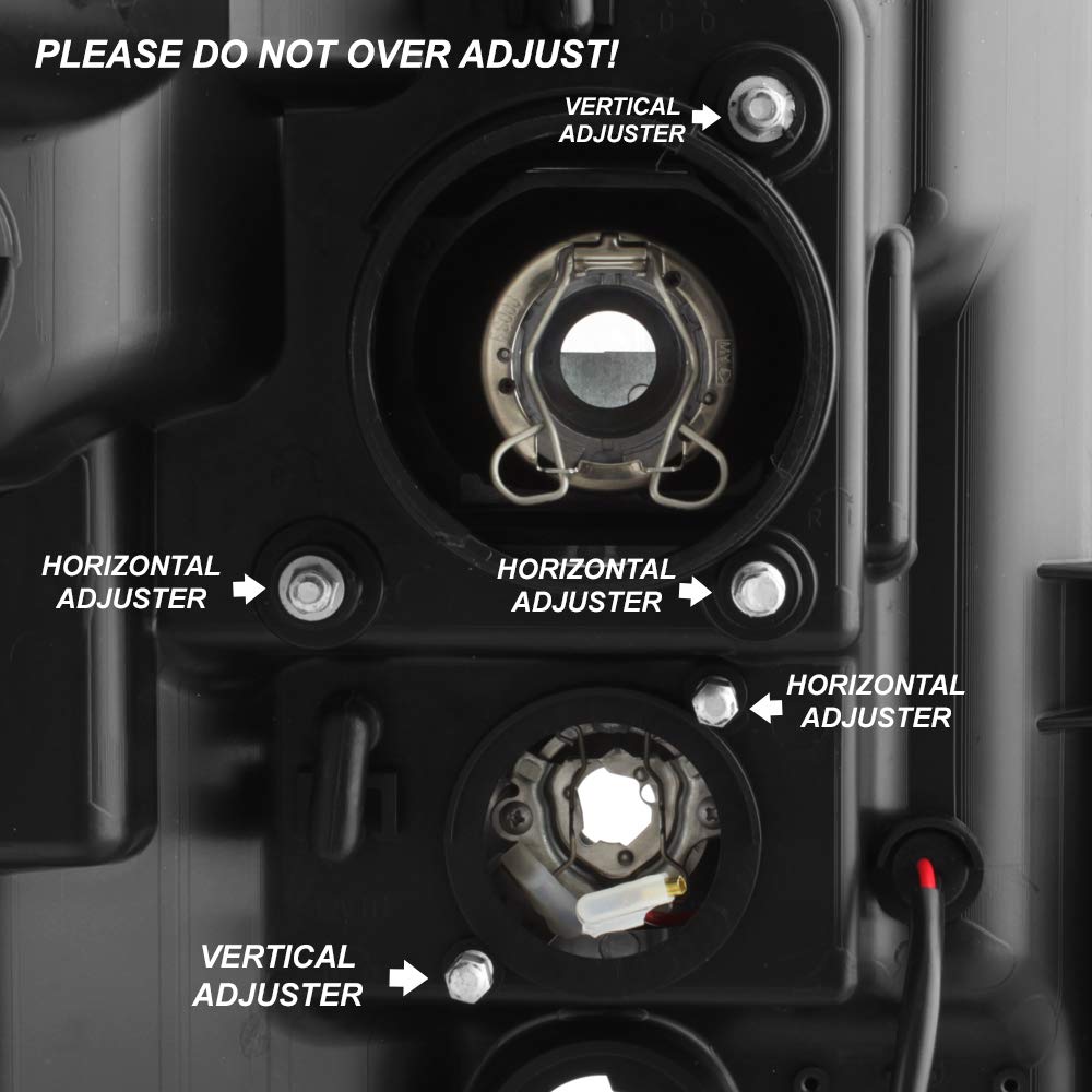 Akkon - For 2011-2016 Ford F250 F350 F450 F550 Superduty Led Tube Black Projector Headlights Driver+Passenger Pair