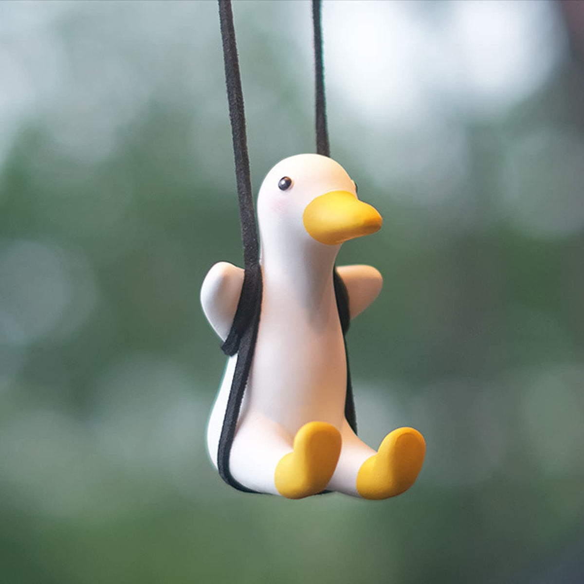 Swinging Duck Car Hanging Ornament, Cute Car Hanging Accessories For Rear View Mirror, Car Pendant Duck Hanging Swing