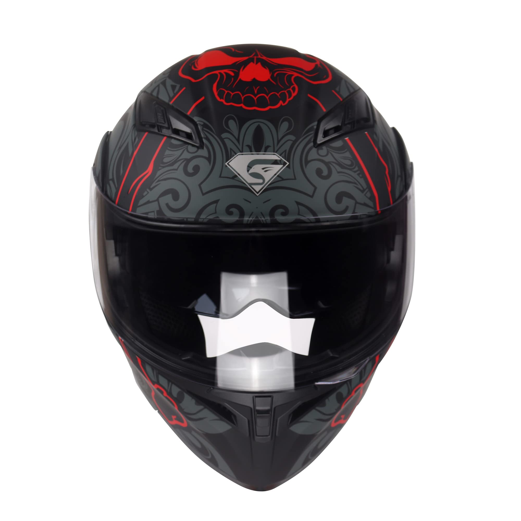 Kypara Motorcycle Dual Visor Flip Up Modular Full Face Helmet With Dot Certification Of Impressionism (Lucifer, M)