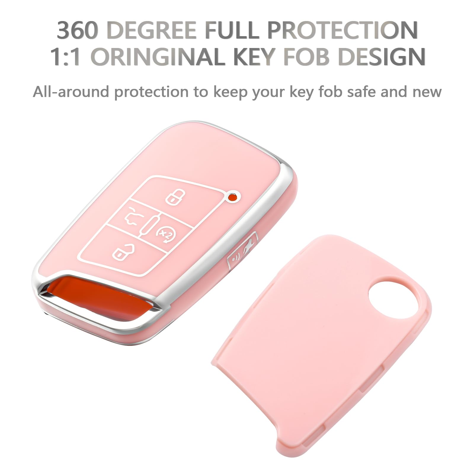 OFFCURVE Key Fob Cover for Volkswagen Special Key Fob Case Cover Holder for VW Atlas Golf Alltrack Atlas Jetta Passat Arteon Sma