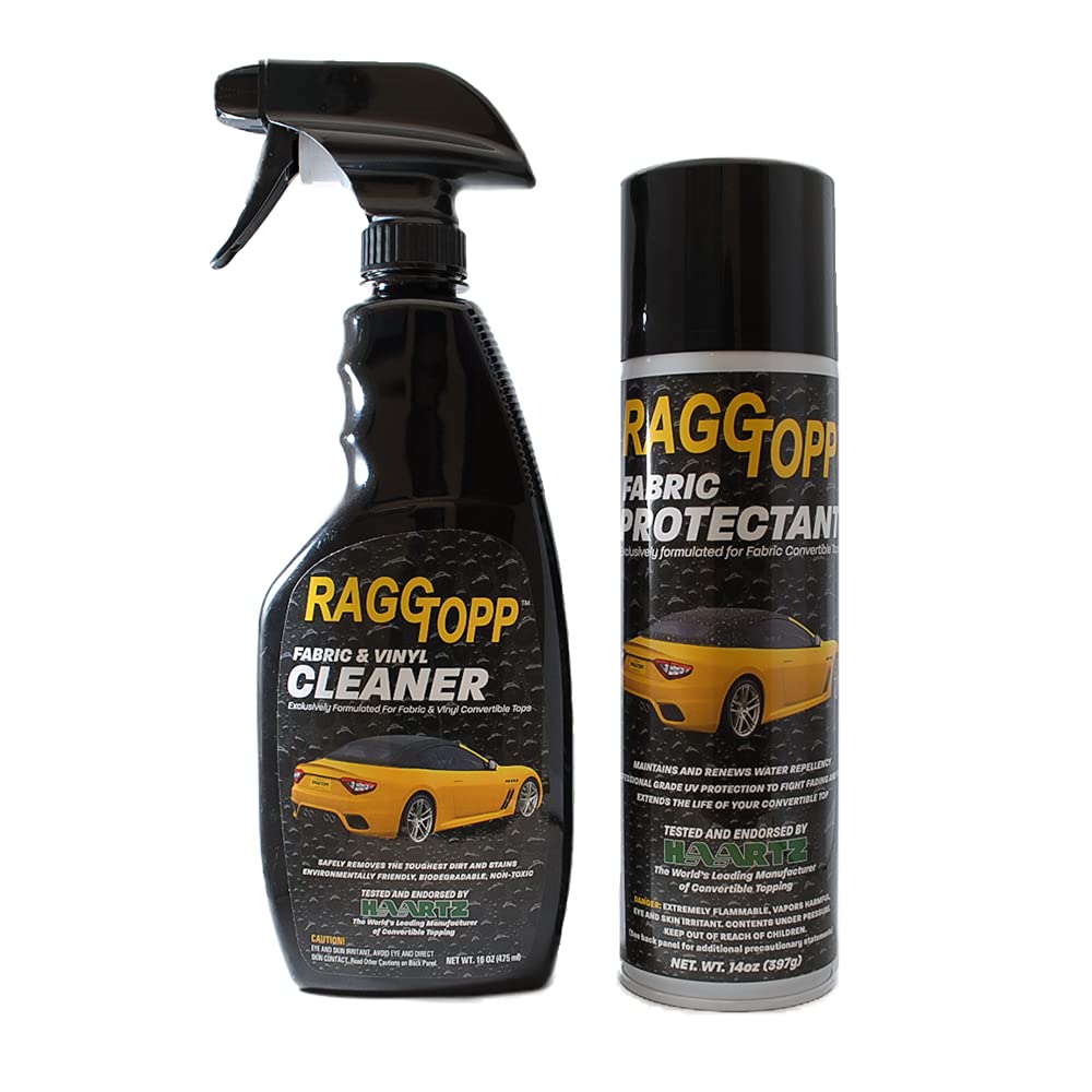 Raggtopp Fabric Convertible Top Cleaner & Protectant Kit With Brush & Glass Towel