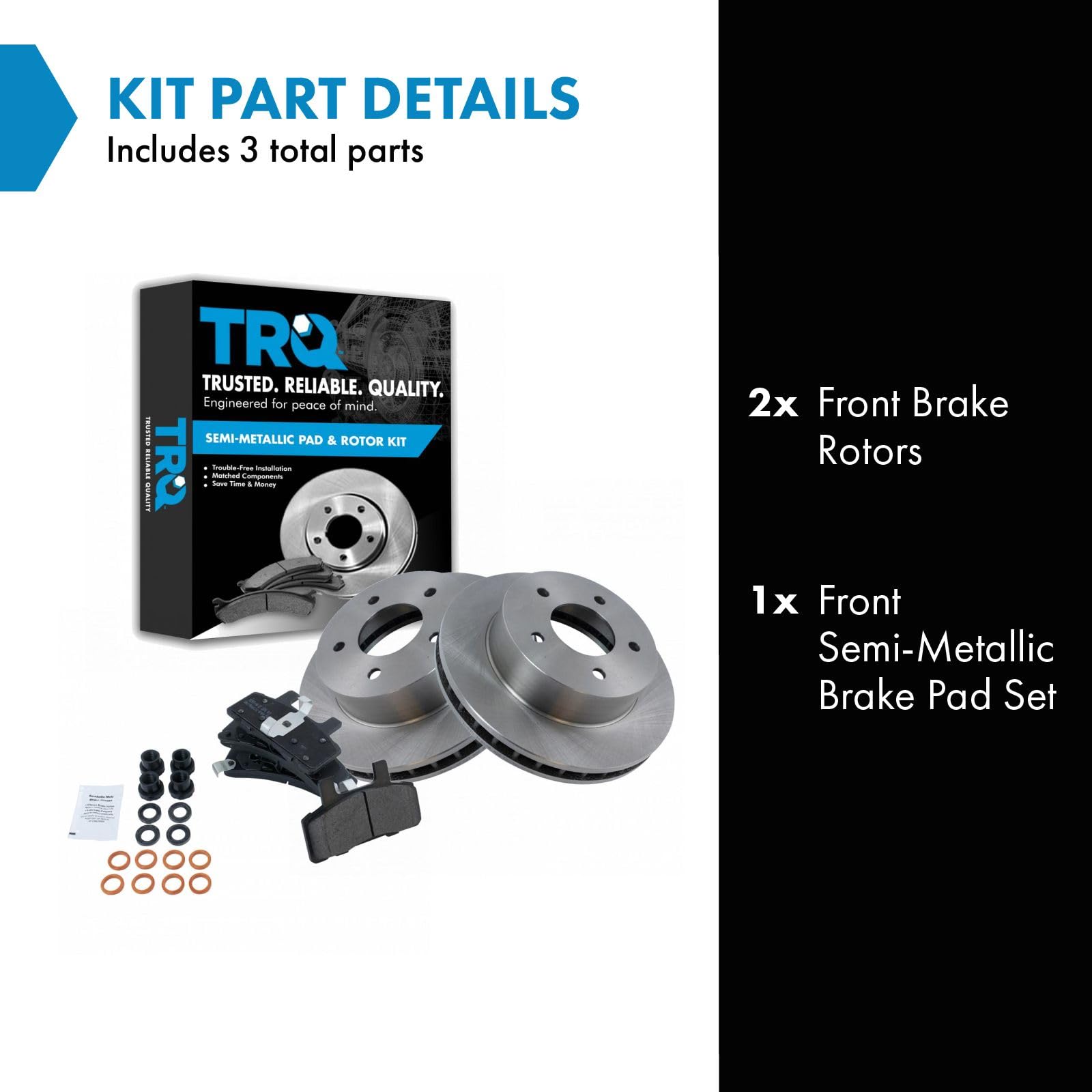 Trq Brake Rotor & Ceramic Pad Front Kit For Chevy Astro Gmc Safari