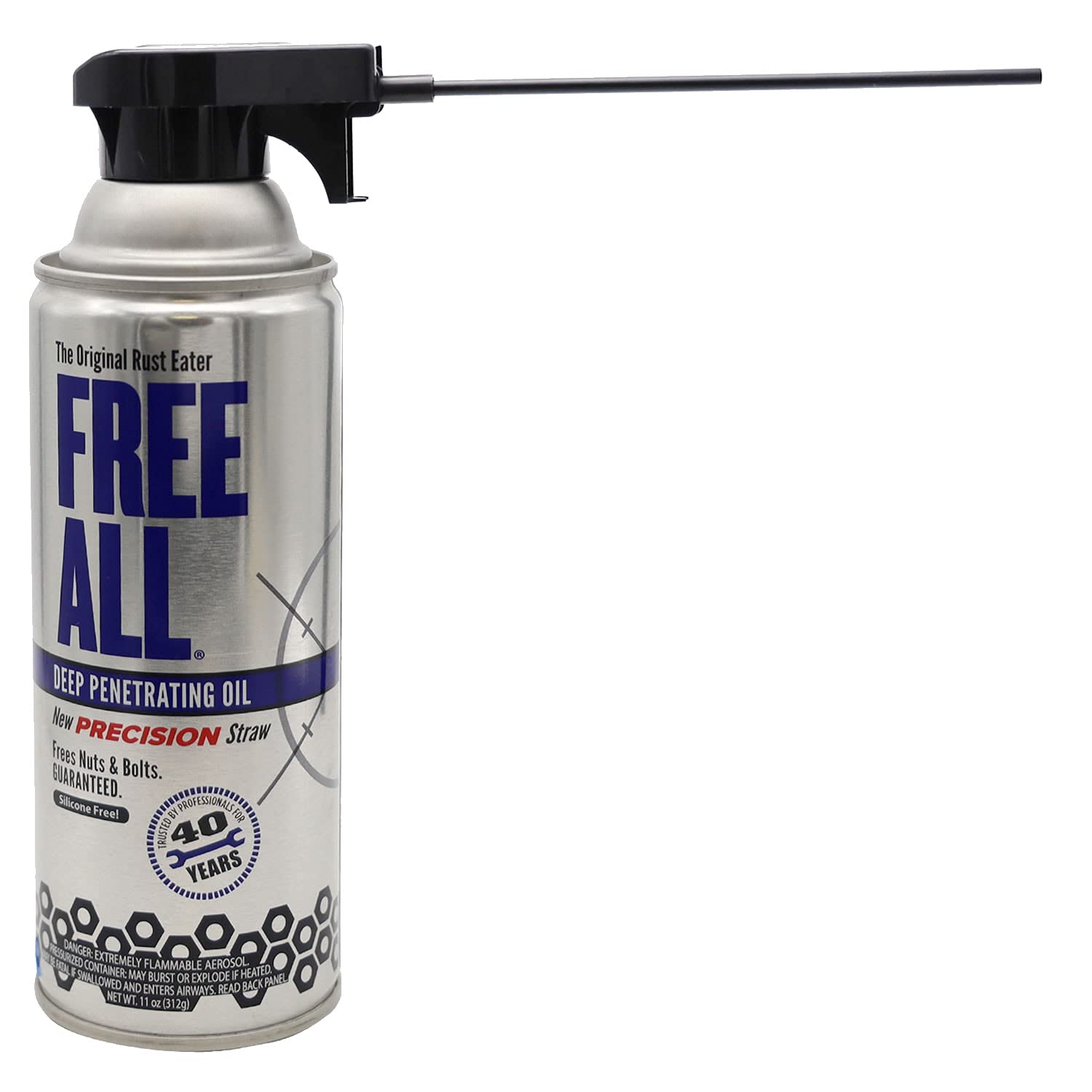 Free All Rust Eater Deep Penetrating Oil,11Oz Precision Straw, Loosens Rusted Bolts, Nuts, Pipe Connections & Locks, Industrial-
