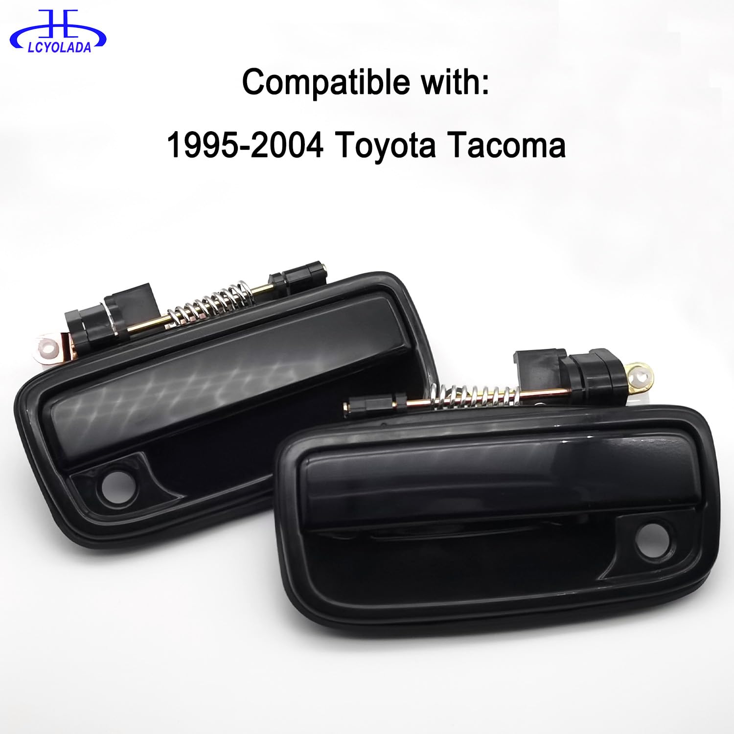 Lcyolada Pair of Exterior Door Handles w/Lock Cylinders & Keys Compatible with 1995-2004 Toyota Tacoma, Front Driver and Passeng