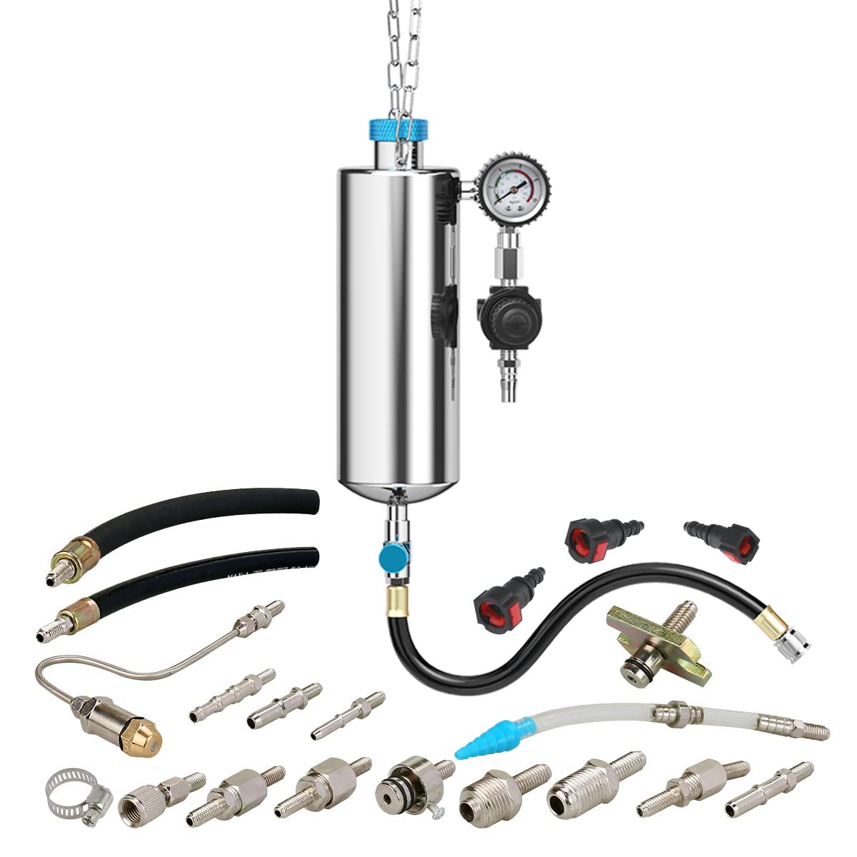 Fuel Injector Cleaner Tool Kit 1000Ml 150Psi Disassembly-Free Fuel Injection System Cleaner Pressure Adjustment Fuel Injector Cl