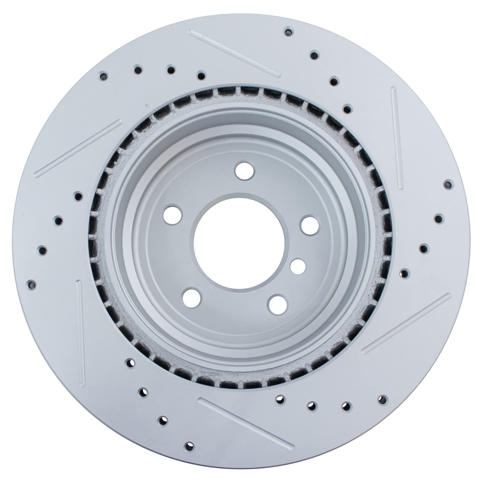 Trq Performance Brake Rotor Drilled & Slotted G-Coated Rear Pair Compatible With Bmw