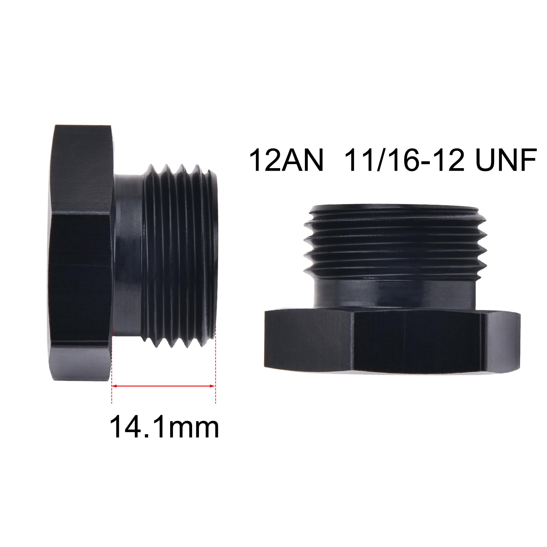 Evil Energy 12An Block Off Cap Orb Plug Fitting Adapter Male Aluminum 2Pcs