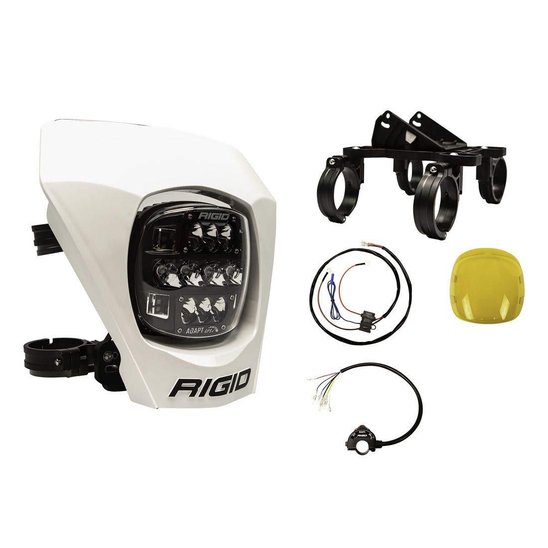 Rigid Industries – 300417 Adapt Xe Extreme Enduro Led Moto Kit – Led Light With 3 Lighting Zones – Gps Module (White)