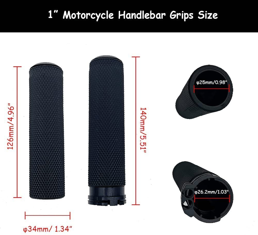 Motorcycle 1' Handlebar Grip Handgrips Fit For Harley Touring Sporster Dyna Softail V-Rod 1 Pair