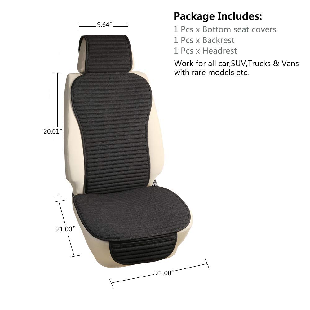 Suninbox Car Seat Covers,Cloth Cars Seat Covers,Universal Fabric Car Seat Covers,Front Seats Only Air Bag Compatible,Cooling Car