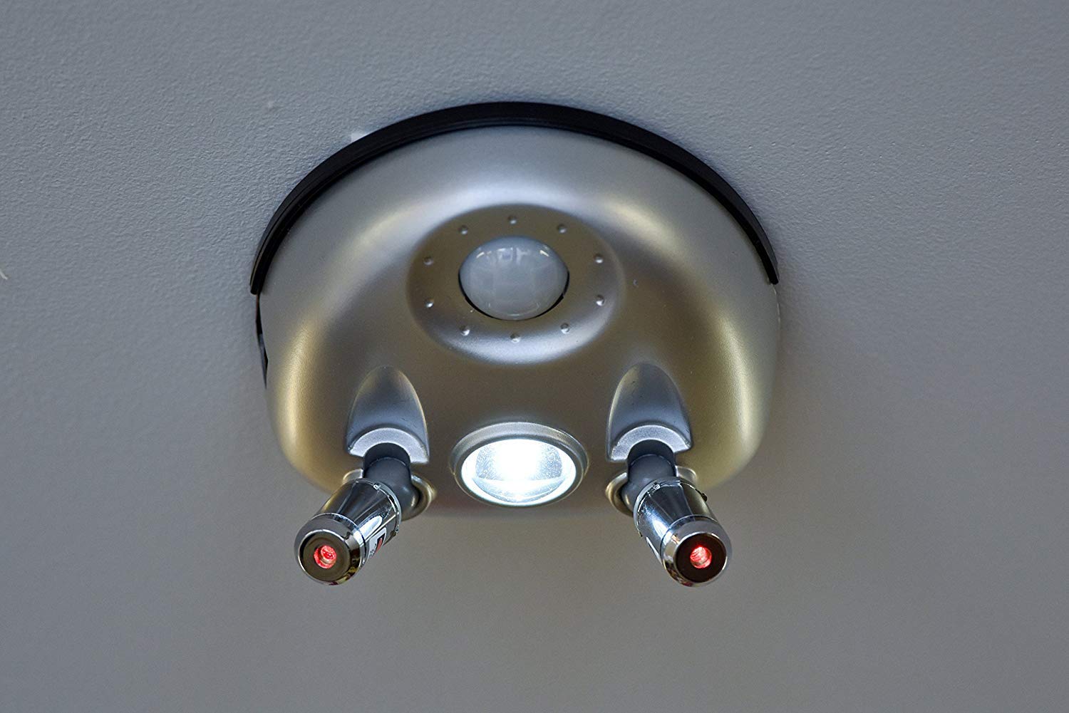 Maxsa 37314 Park Right Dual Laser Parking Guide With Motion Sensor Led Light, Silver