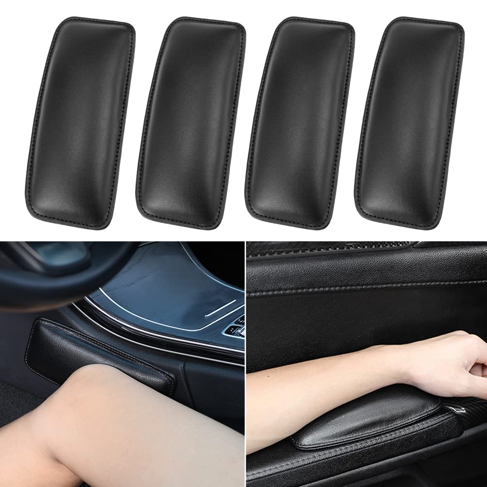 OTRTSUCC 4 Pack Auto Center Console Elbow Leg Knee Pad, Leather Armrest Cover Cushion for SUV/Truck/Car, Universal Interior Acce
