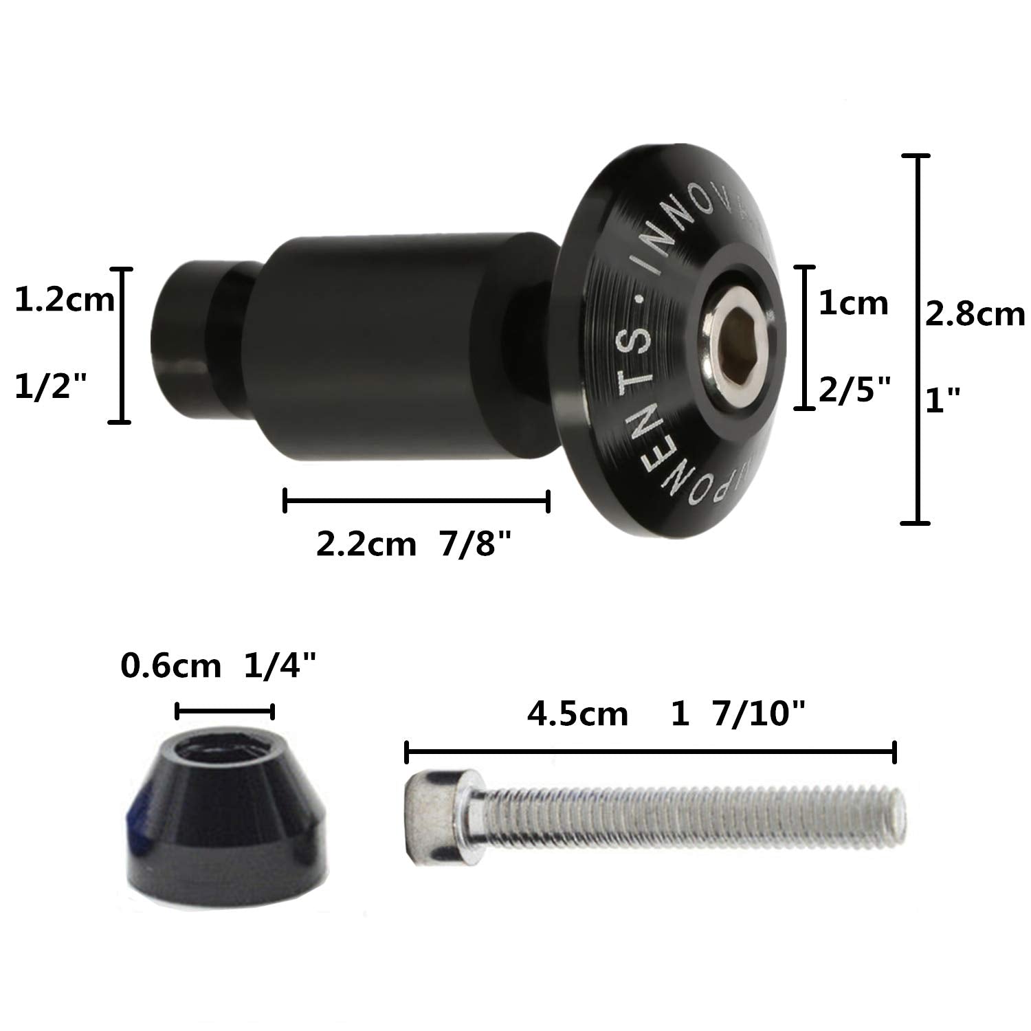 Cicmod Universal Motorcycle Street Bike 7/8' Handlebar Grips Bar End Plugs (Black) For Kawasaki Suzuki Yamaha Ducati Triuph