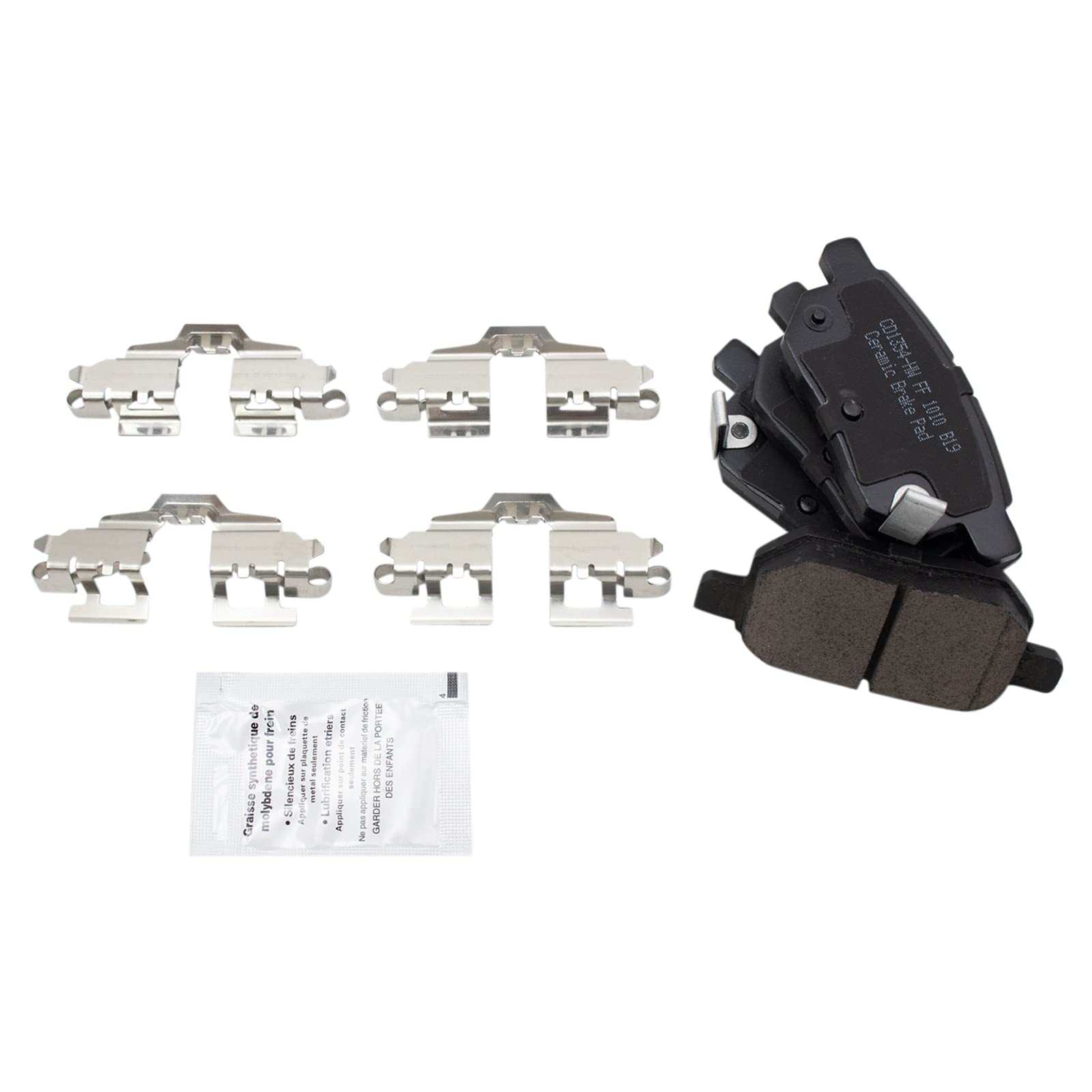 TRQ Rear Posi Ceramic Brake Pad Kit Set for Toyota Corolla (2009-2018), Matrix (2009-2013), Scion tC (2011-2016), Pontiac Vibe (
