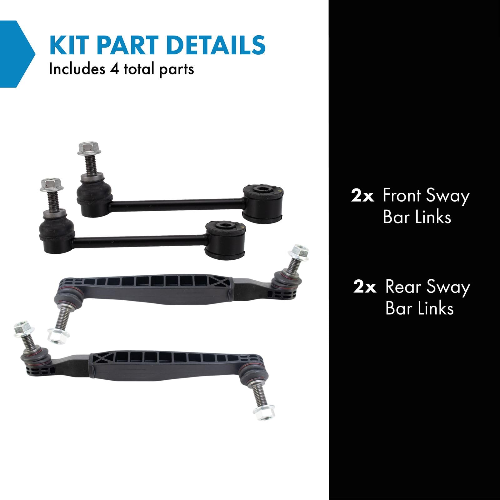 Trq Front & Rear Sway Bar Stabilizer Link Set Compatible With 2013-2019 Cadillac Ats 2014-2019 Cts 2016-2019 Chevrolet Camaro