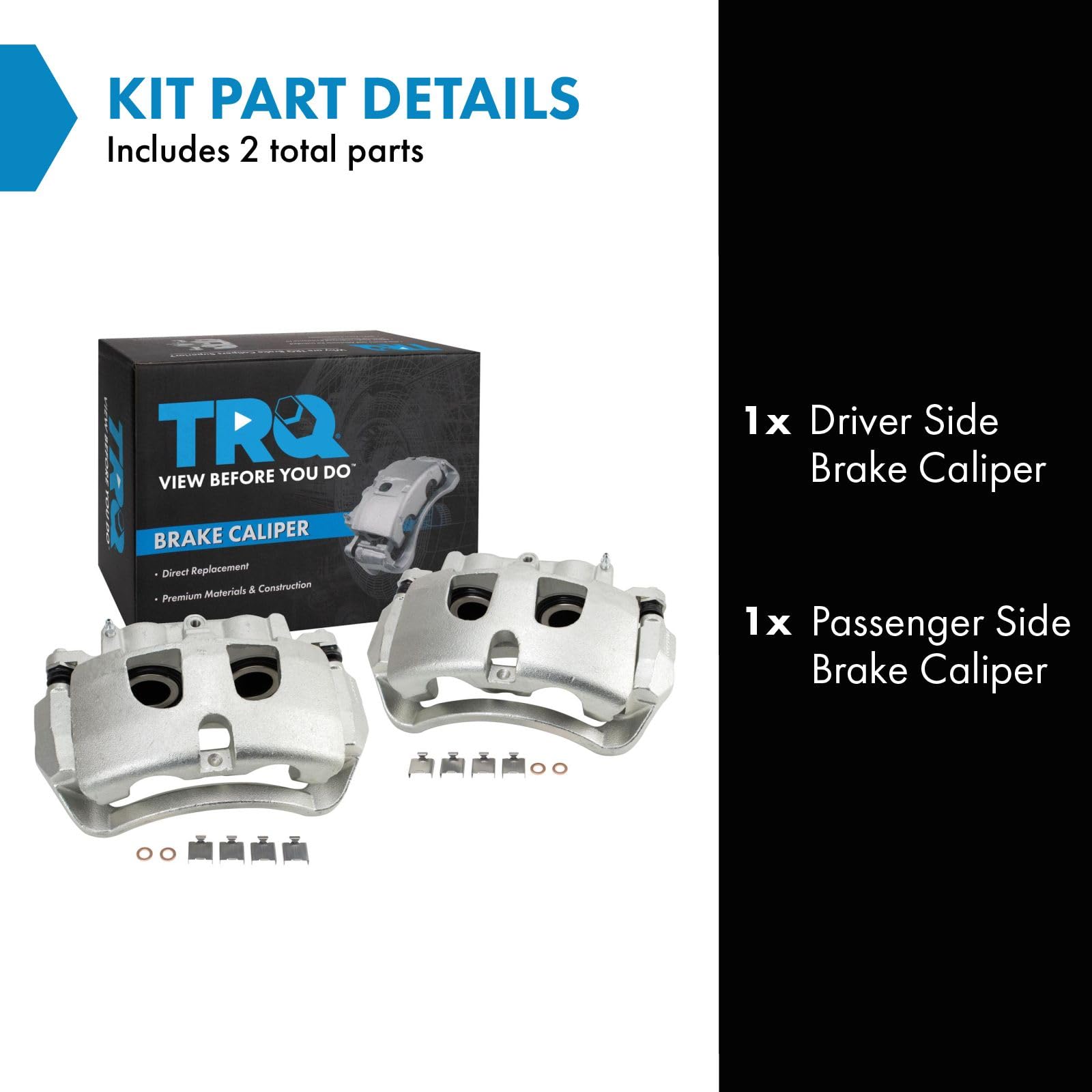 Trq Driver & Passenger Side Brake Caliper Set Compatible With 2008-2010 Dodge Ram 4500 Ram 5500 2011-2020 Ram 4500 5500 Sterling