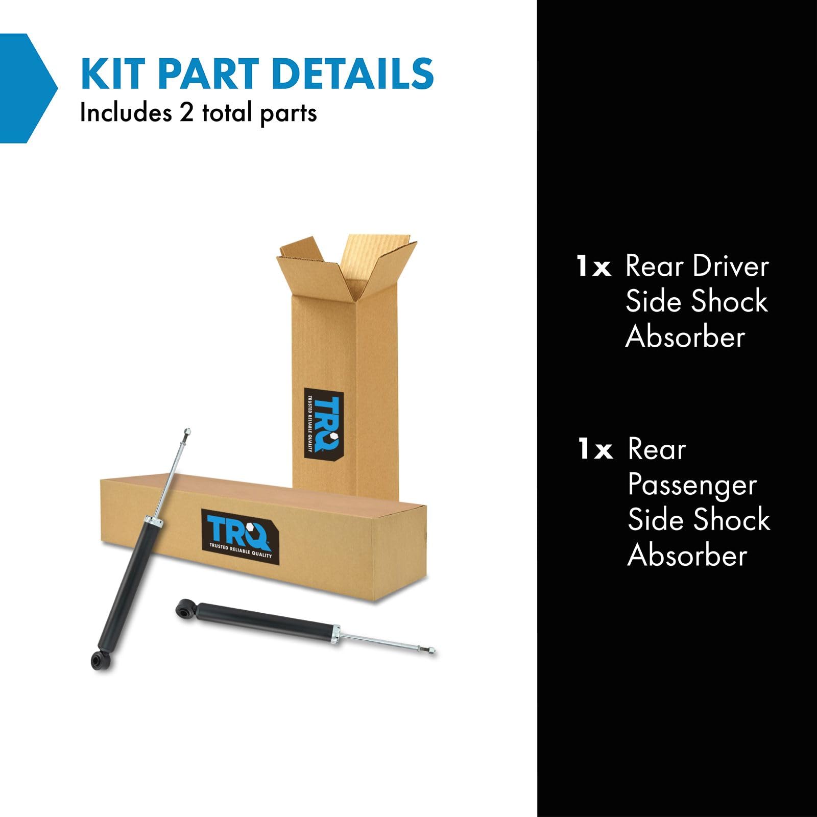 Trq Rear Shock Absorber Set Compatible With 2006-2011 Hyundai Azera 2006-2010 Sonata 2007-2009 Kia Amanti