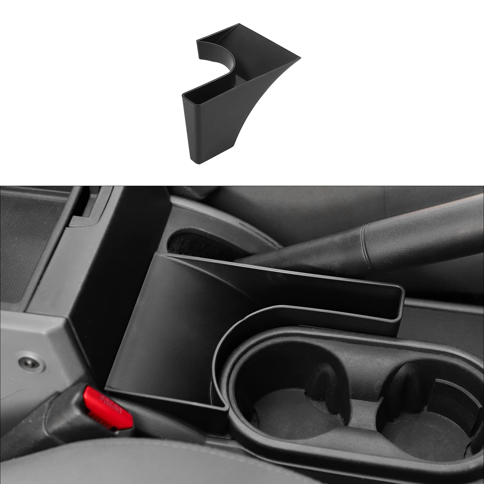Jimen Compatible With Jeep Wrangler Jk Jku 2007-2010, Car Center Console Hand Brake Storage Box Armrest Organizer Tray