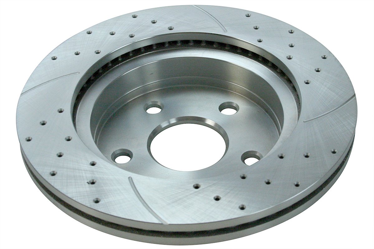 Autoshack Front Drilled Slotted Brake Rotors Silver Pair Of 2 Driver And Passenger Side Replacement For 2002-2018 Ram 1500 2004-2009 Dodge Durango 2007-2009 Chrysler Aspen 5.7L V8 4Wd Rwd Pr63007Dszpr