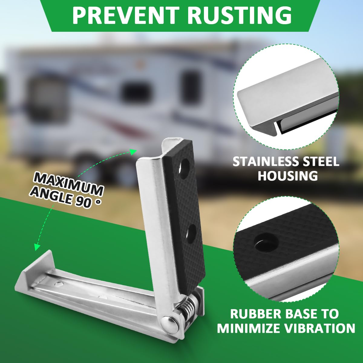 SAQXK 2pcs RV Camper Baggage Door Catch Stainless Steel Door Holder Clips Compartment Latch Holders Fit for Various RV, Travel T