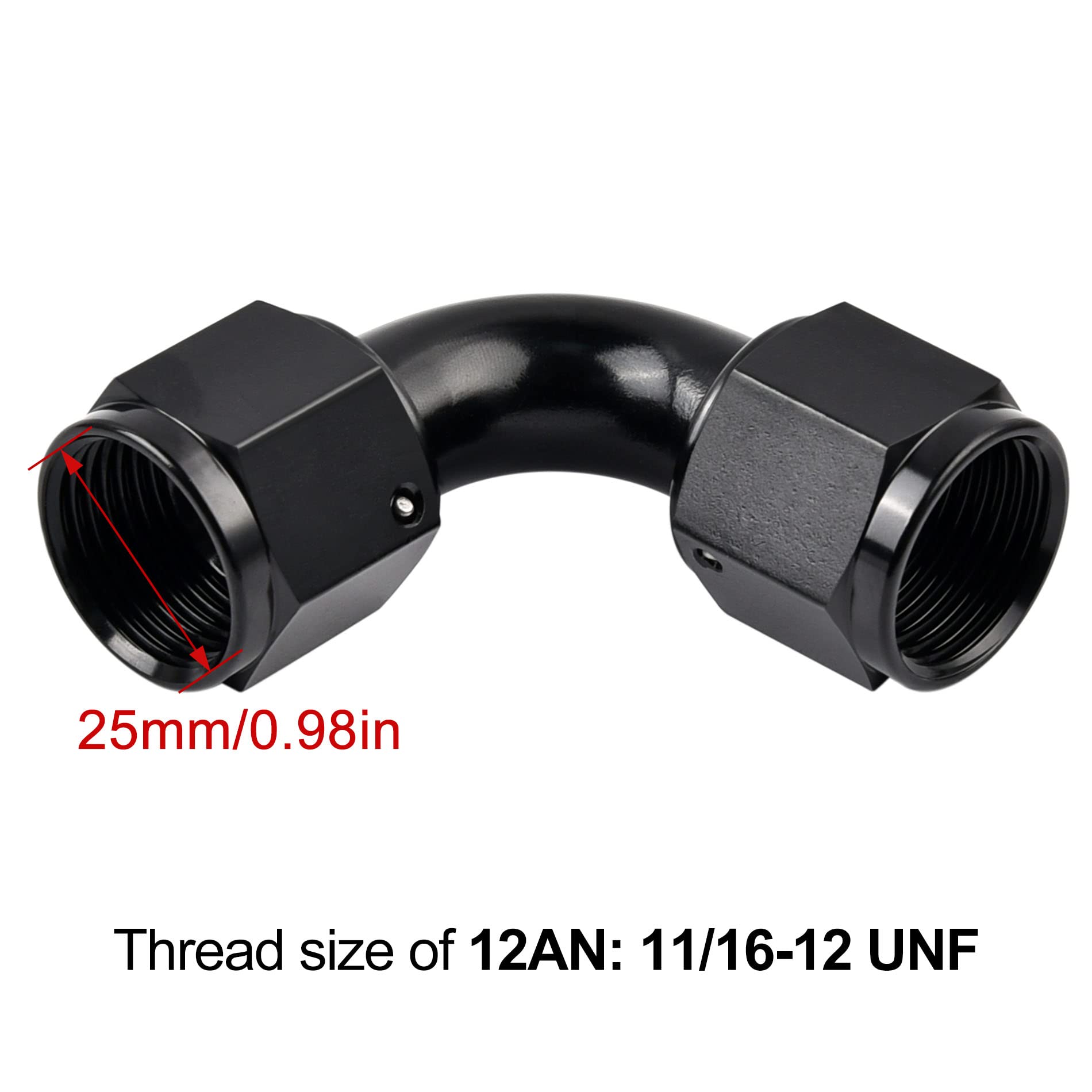 Evil Energy 12An Female To 12An Female 90 Degree Swivel Coupler Fitting Union Adapter Aluminum Black