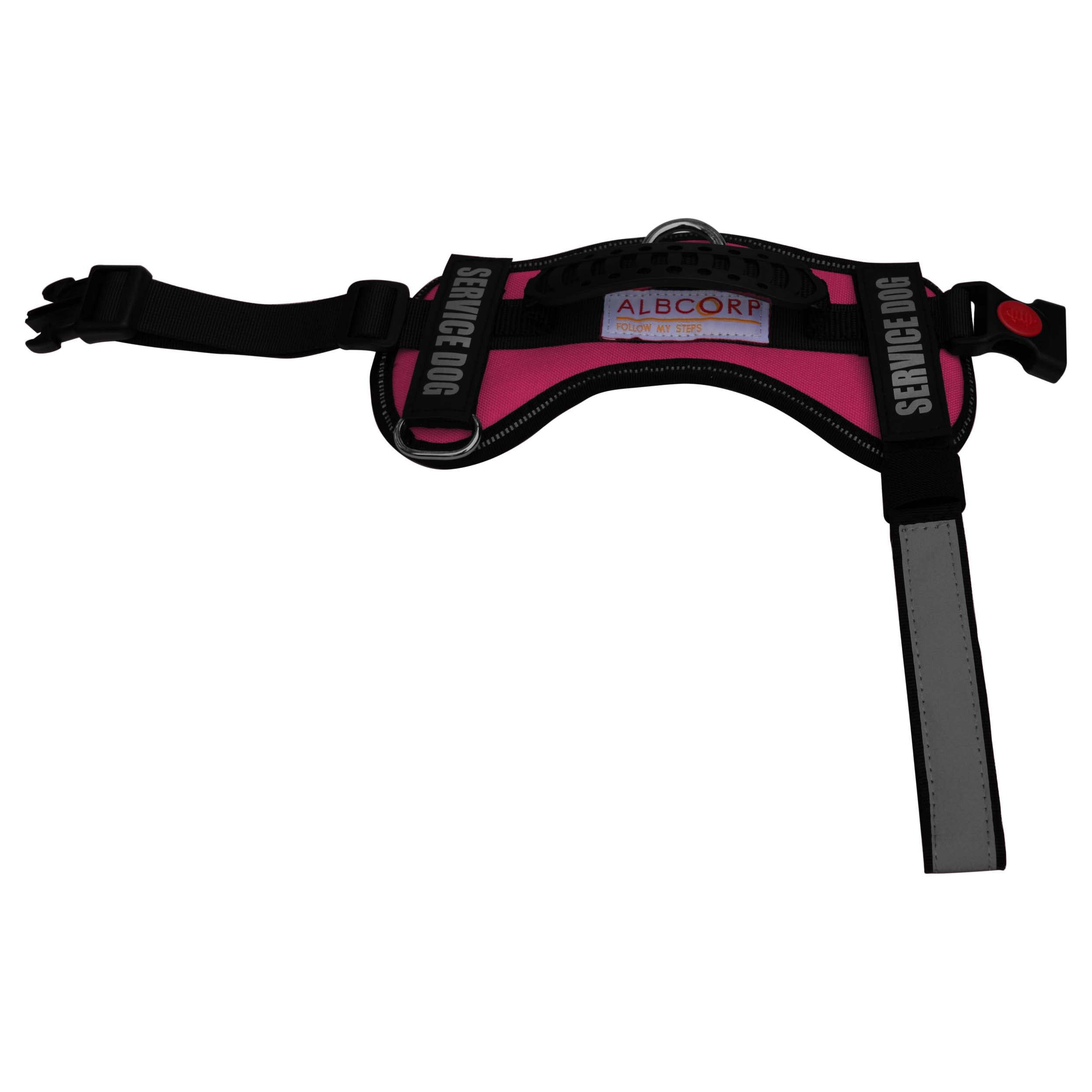 Albcorp Service Dog Vest Harness - Reflective - Woven Polyester  Nylon, Comfy Mesh Padding, Extra Small, Pink