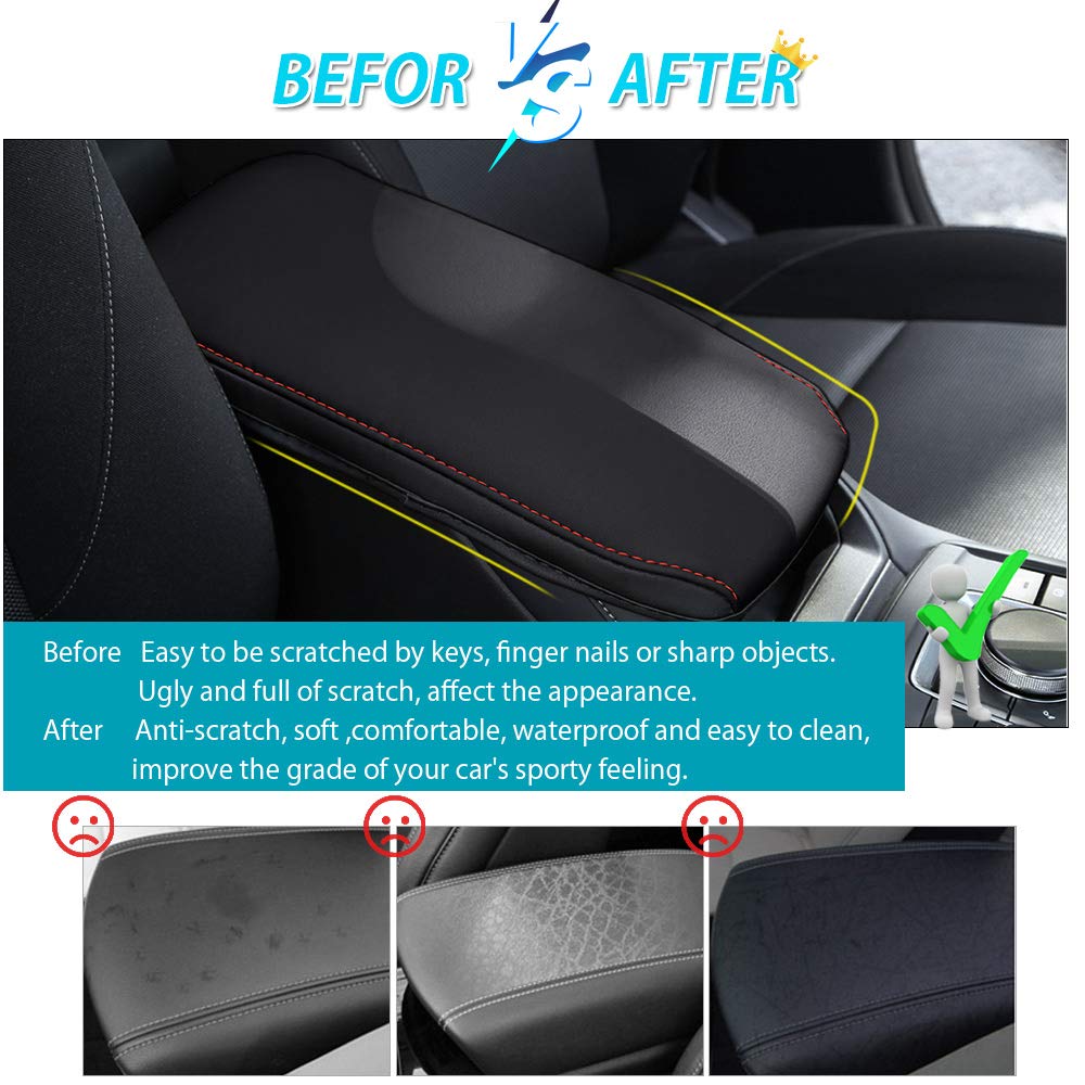 Autorder Center Console Cover For 2020-2022 2023 2024 2025 Mazda Cx30 Cx-30 Accessories Armrest Cover Anti-Scratch Middle Console Pad Leather Armrest Protector