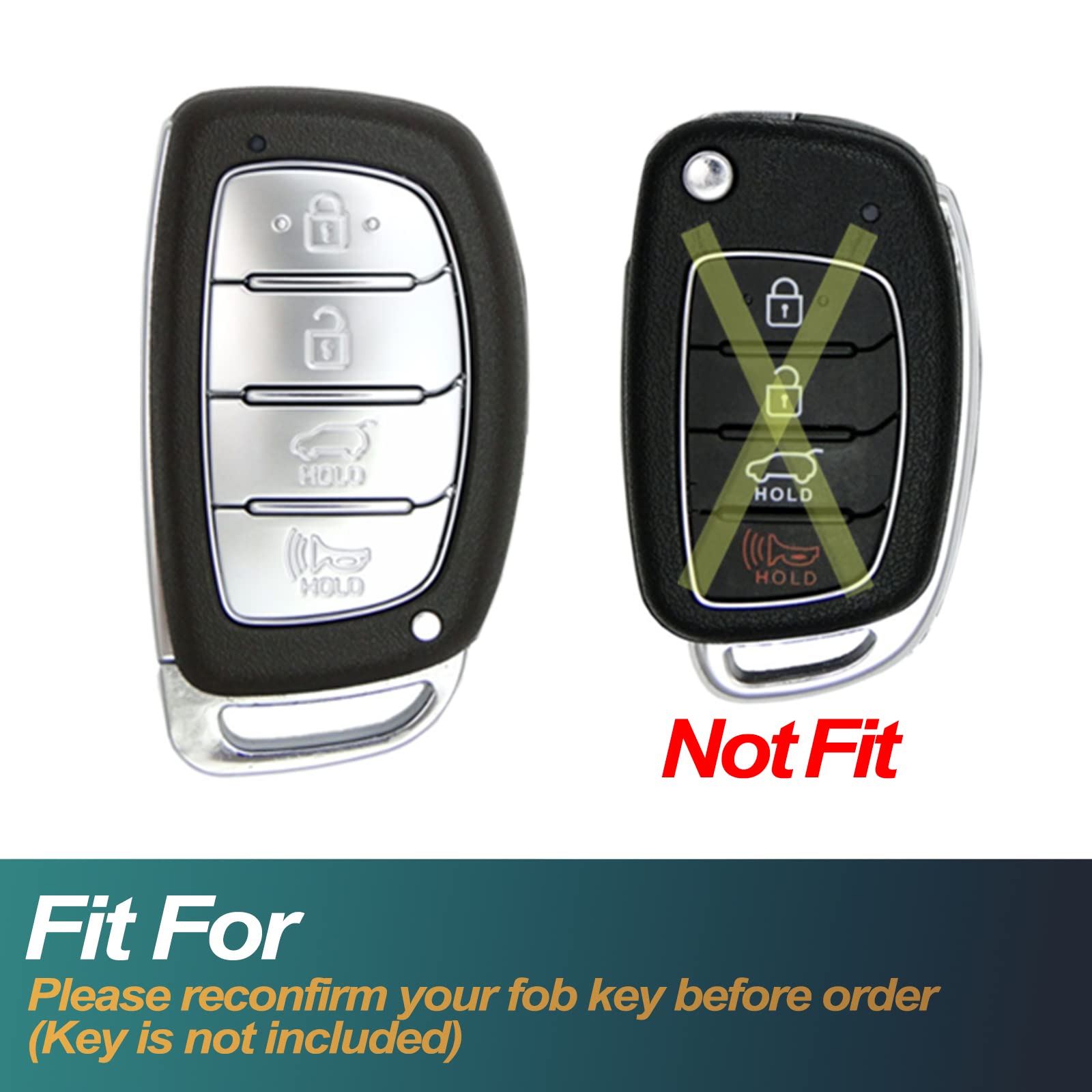 Feyoun Key Fob Cover Compatible With Hyundai Elantra Elantra Gt Ioniq Sonata Tucson Smart 4 Buttons Tpu Remote Keyless Key Fob C