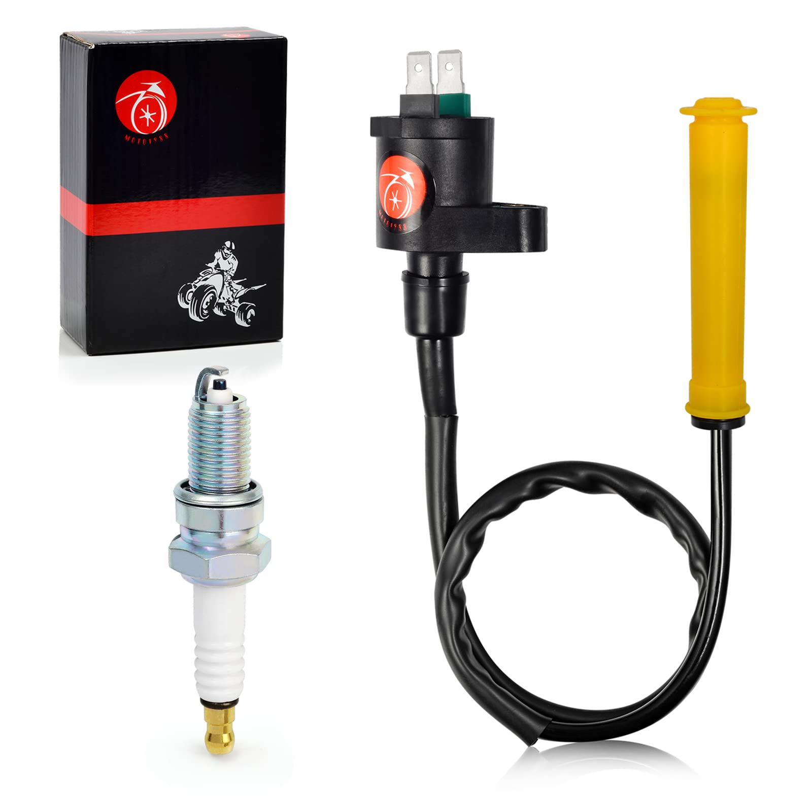 Moto1988 Ignition Coil & Spark Plug W/Cap For Honda Xr650L 1993-2023 Xr600R 1988-2000
