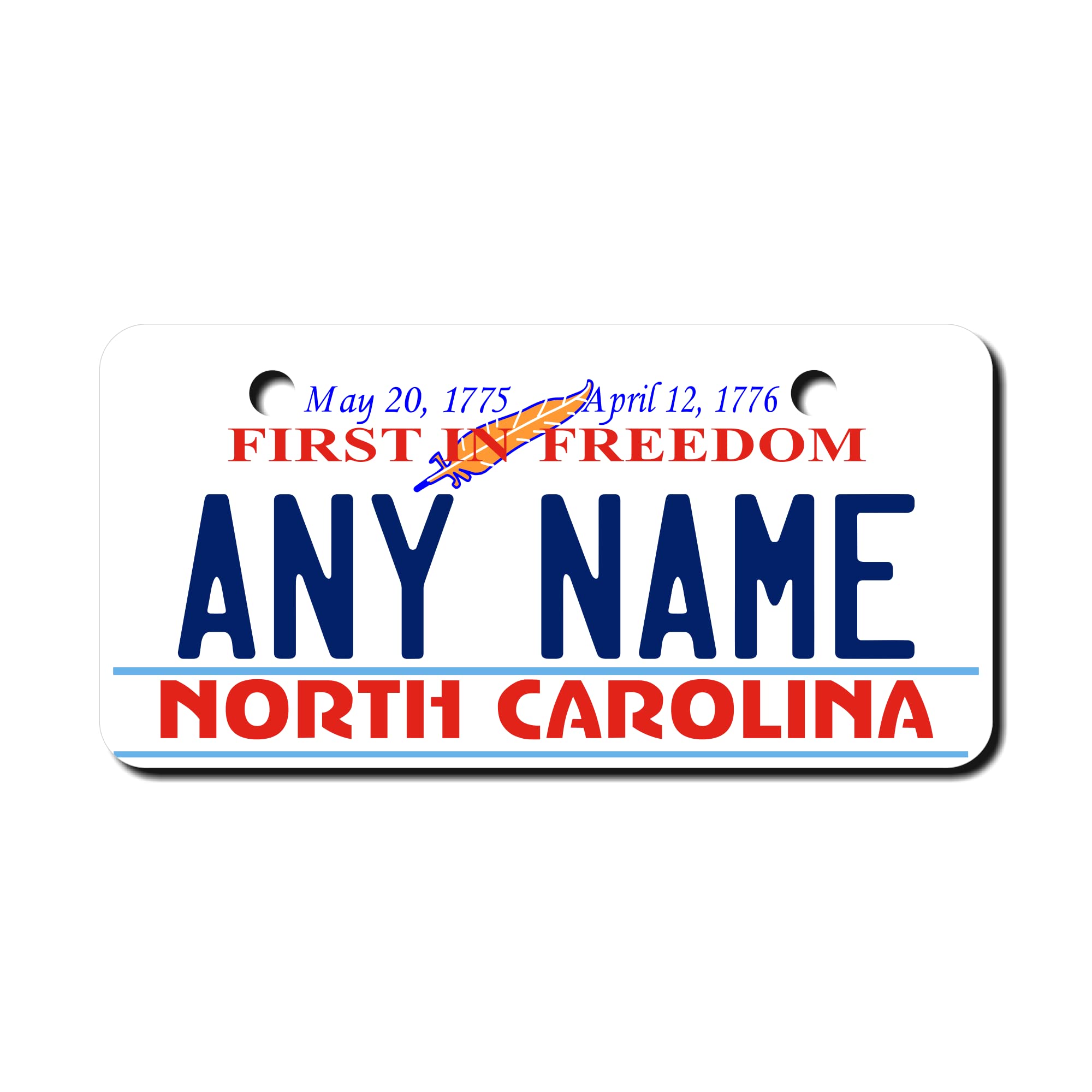 Teamlogo - Personalized North Carolina License Plate - Custom Aluminum Name, Text Or Number Plate - Customized License Bike Acce