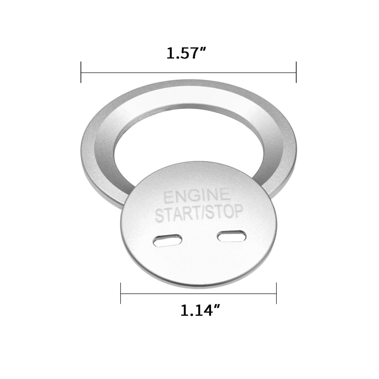 Xotic Tech Aluminum Alloy Engine Start Button,Power Ignition Switch Button Cover Trim & Ring Sticker Compatible With Chevrolet E