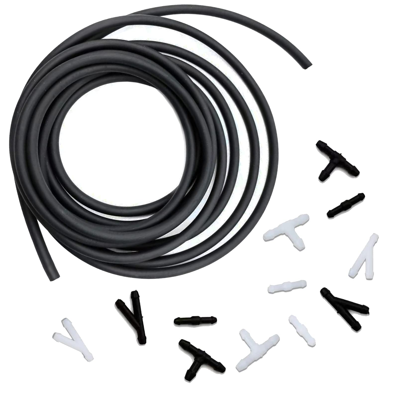 Windshield Washer Hose Kit-158 Inch (4M) Universal Washer Fluid Hose With 12Pcs Hose Connector,Connects The Water Tank And The W