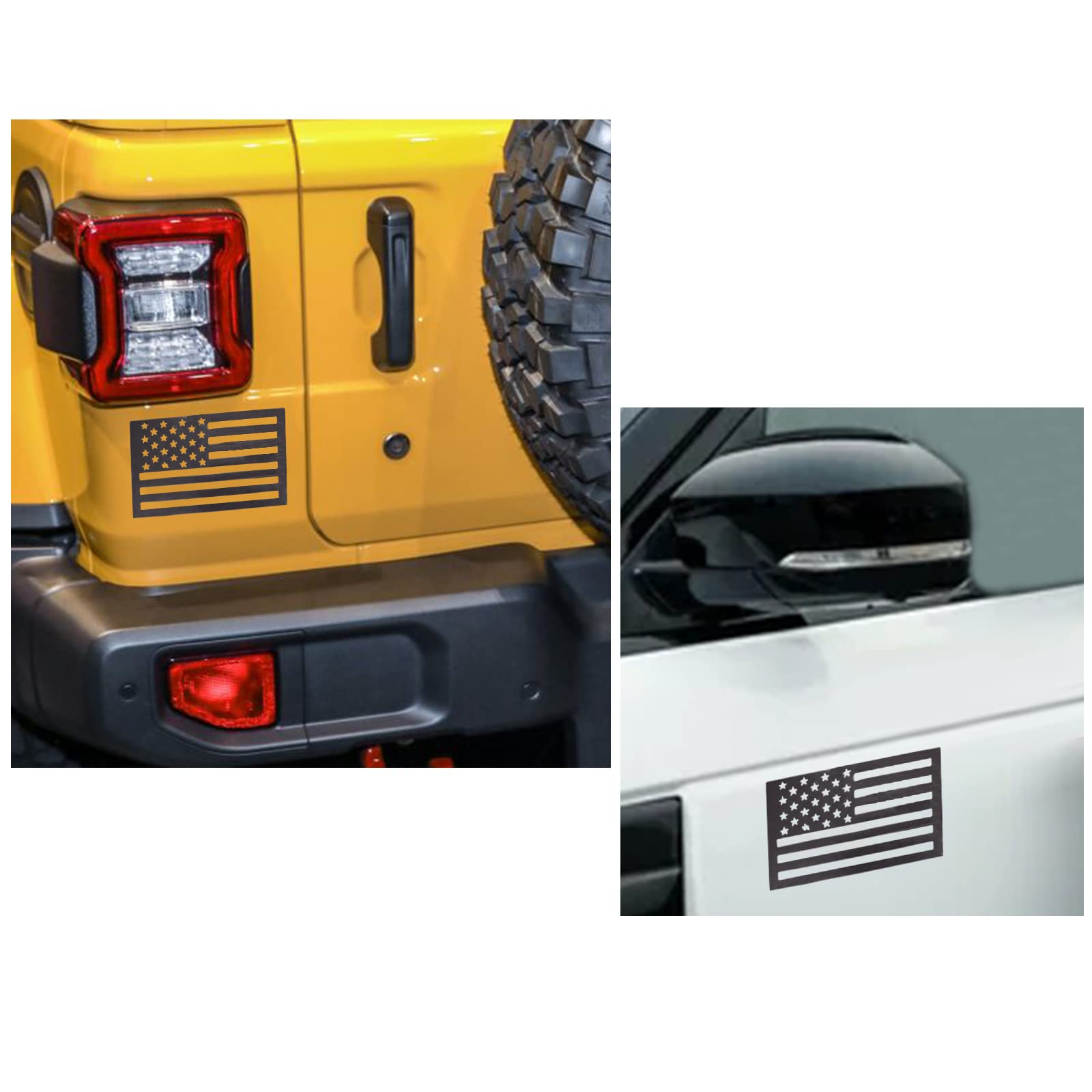 American Flag Magnet Decal, 2 Pack 6.1 X 3.7 Inch Usa Flag Stickers With Patriotic Stars Reflective Stripes For Cars & Trucks -