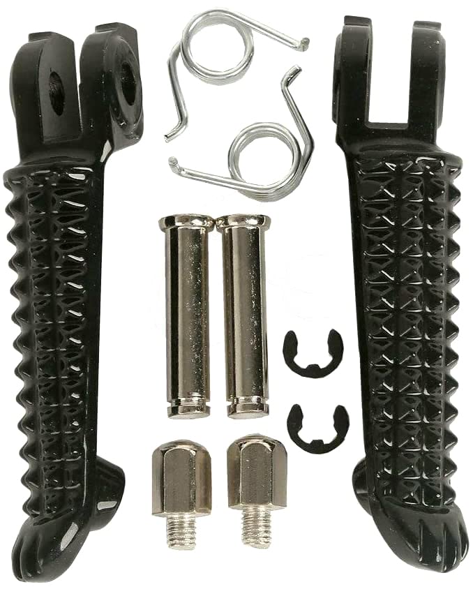 Vpzmt Front Foot Pegs Footrests Pedal Fits For Yamaha Yzf R1 1992-2019/Yzf R1S R1M 2015-2023/Yamaha Yzf R6 1999-2020/Yamaha Yzf R6S 2003-2009 (Front-Black-1)