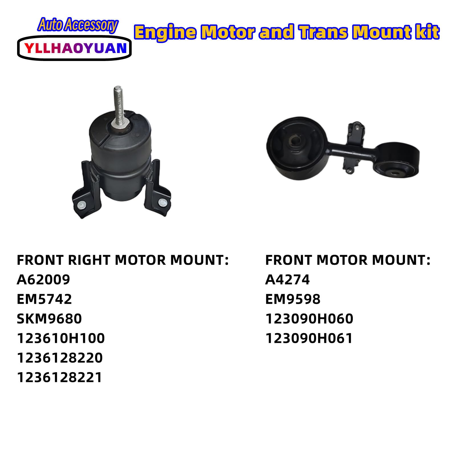 Engine Motor Mount 4pcs Compatible with 2007 2008 2009 2010 2011 Camry 2.4L Replacement for A4207 A62009 A4211 A4274