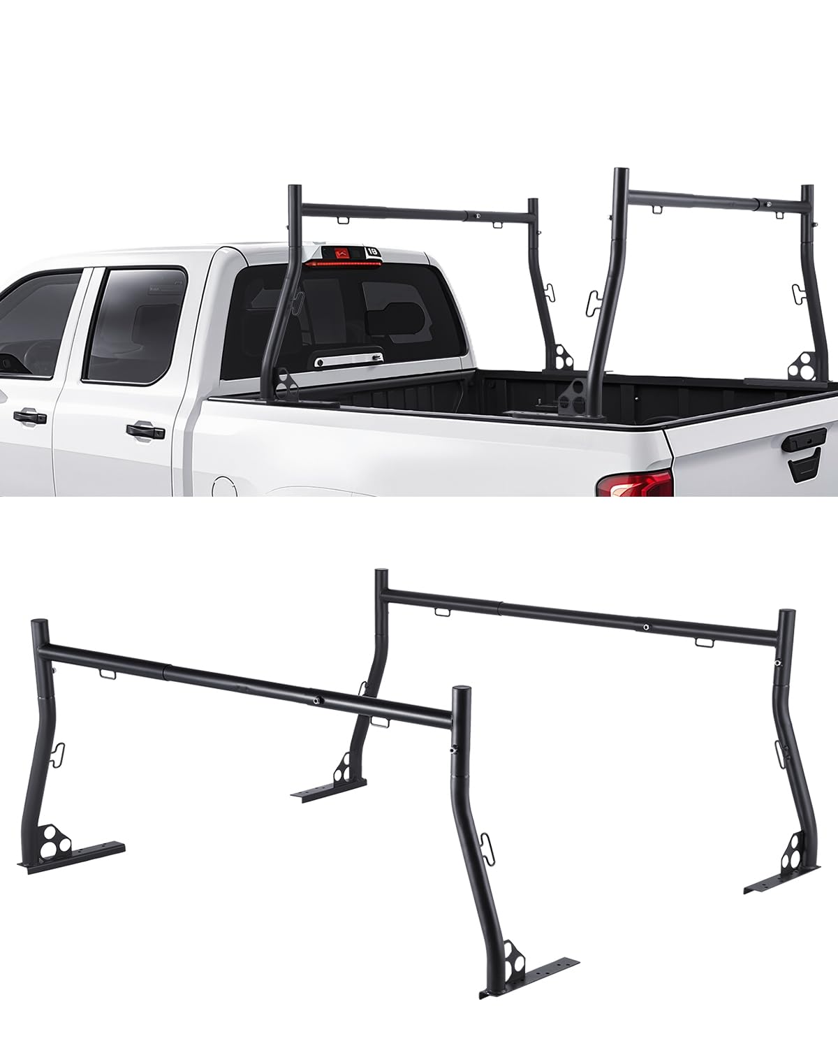 Vevor Truck Ladder Rack, 49-73 In Width, Extendable Universal Cargo Rack, Heavy Duty Steel With 800 Lbs Static Load Capacity, Id
