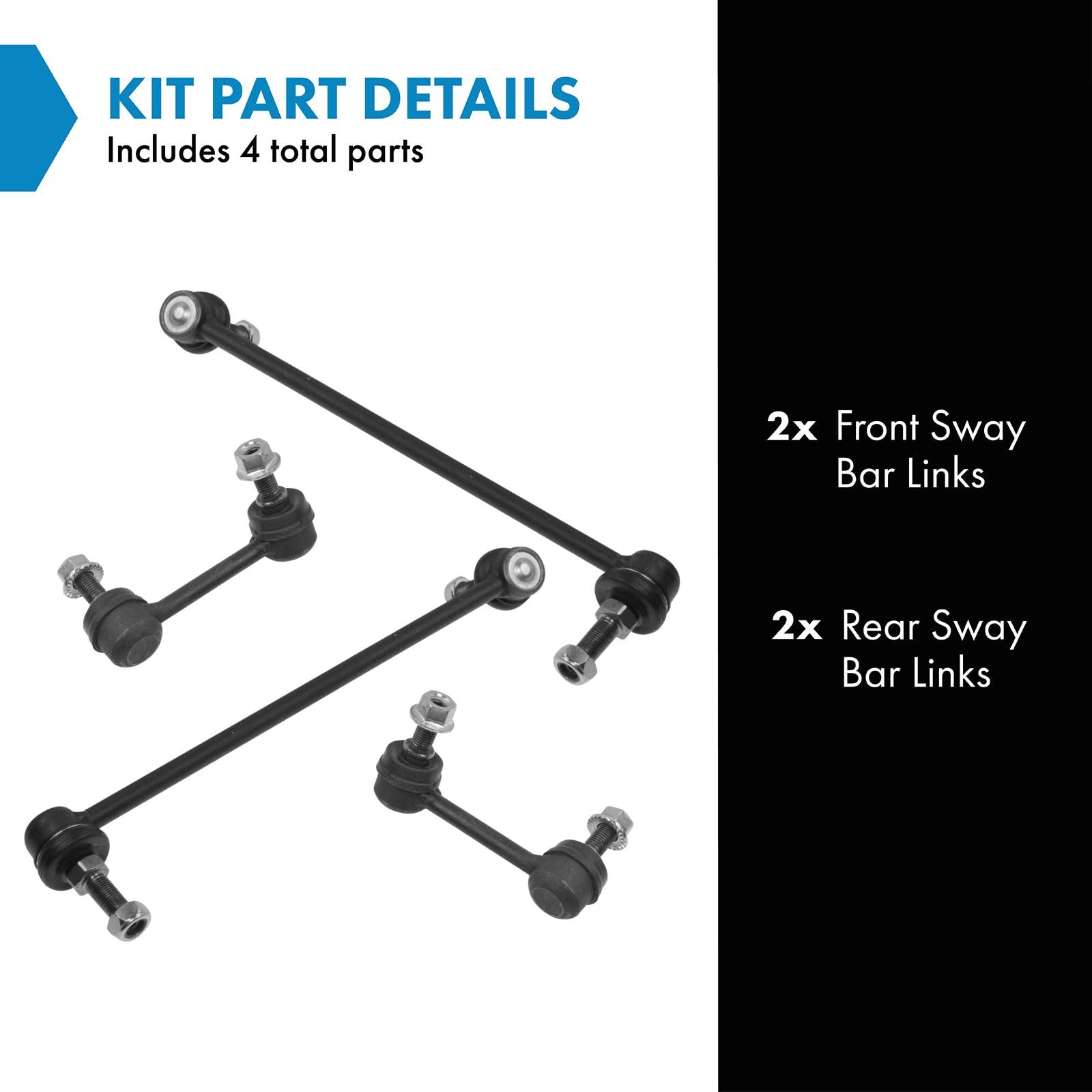 Trq Front & Rear Sway Bar Stabilizer Link Set Compatible With 2003-2007 Nissan Murano