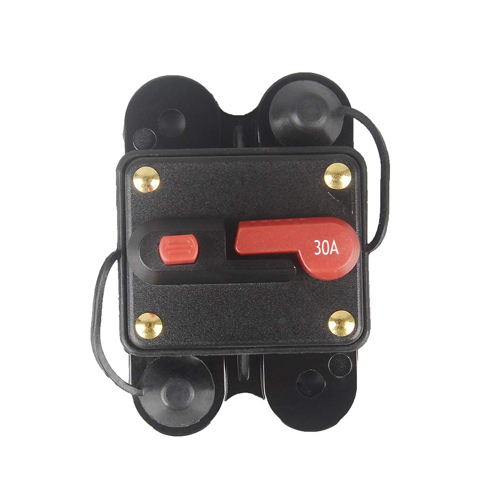 Wohhom 30Amp Circuit Breaker Manual Reset Fuse Holder, 30A-300A 12V-24V Dc Protection Reset Fuse For Trolling Motor Auto Car Mar