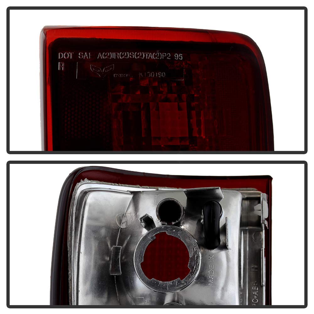 Acanii - For Red Smoke 1995-2005 Chevy Blazer Gmc Jimmy Tail Lights Brake Lamps Replacement Driver & Passenger Side