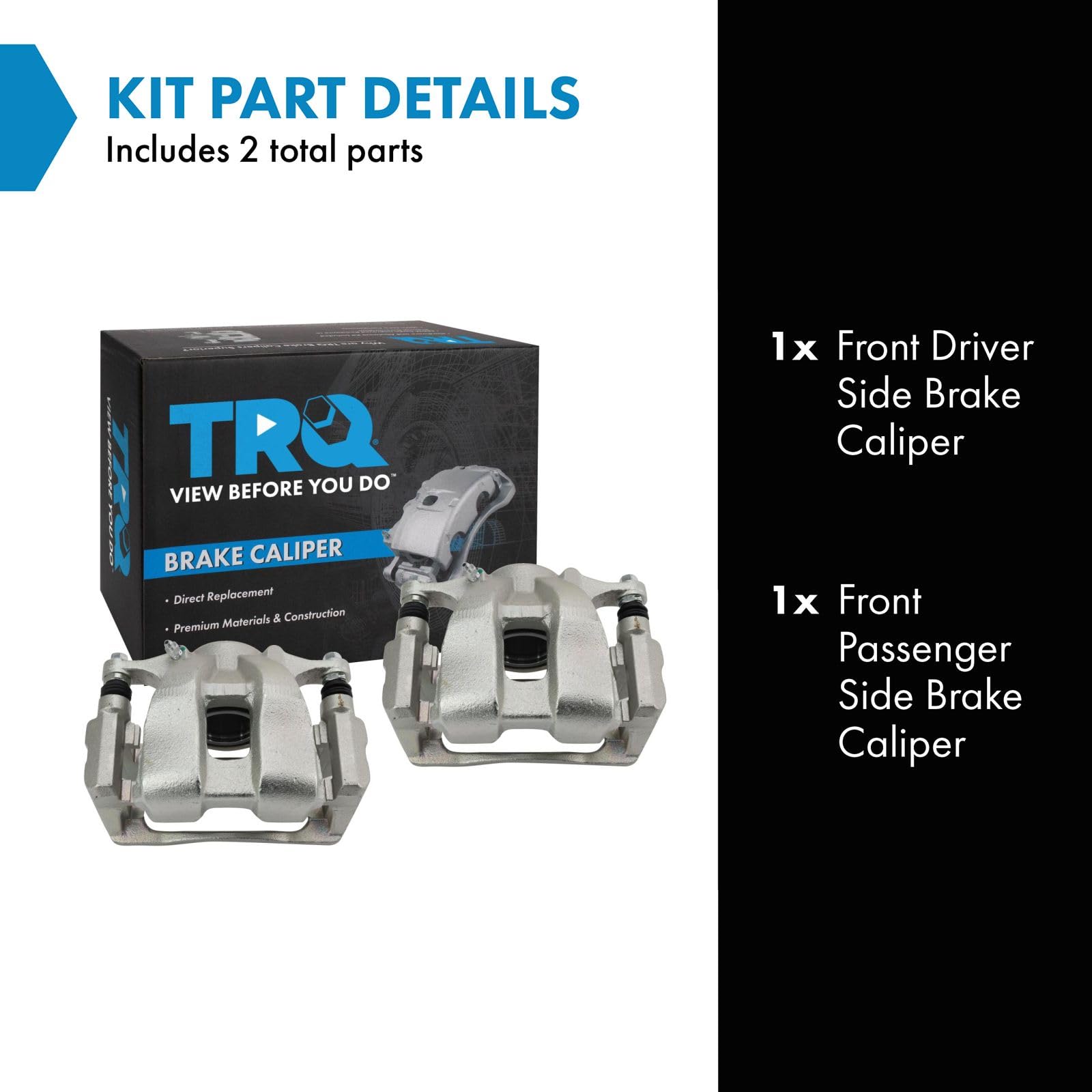 Trq Front Brake Caliper Set Compatible With 2019-2022 Acura Ilx 2016-2017 Honda Accord 2017-2020 Civic