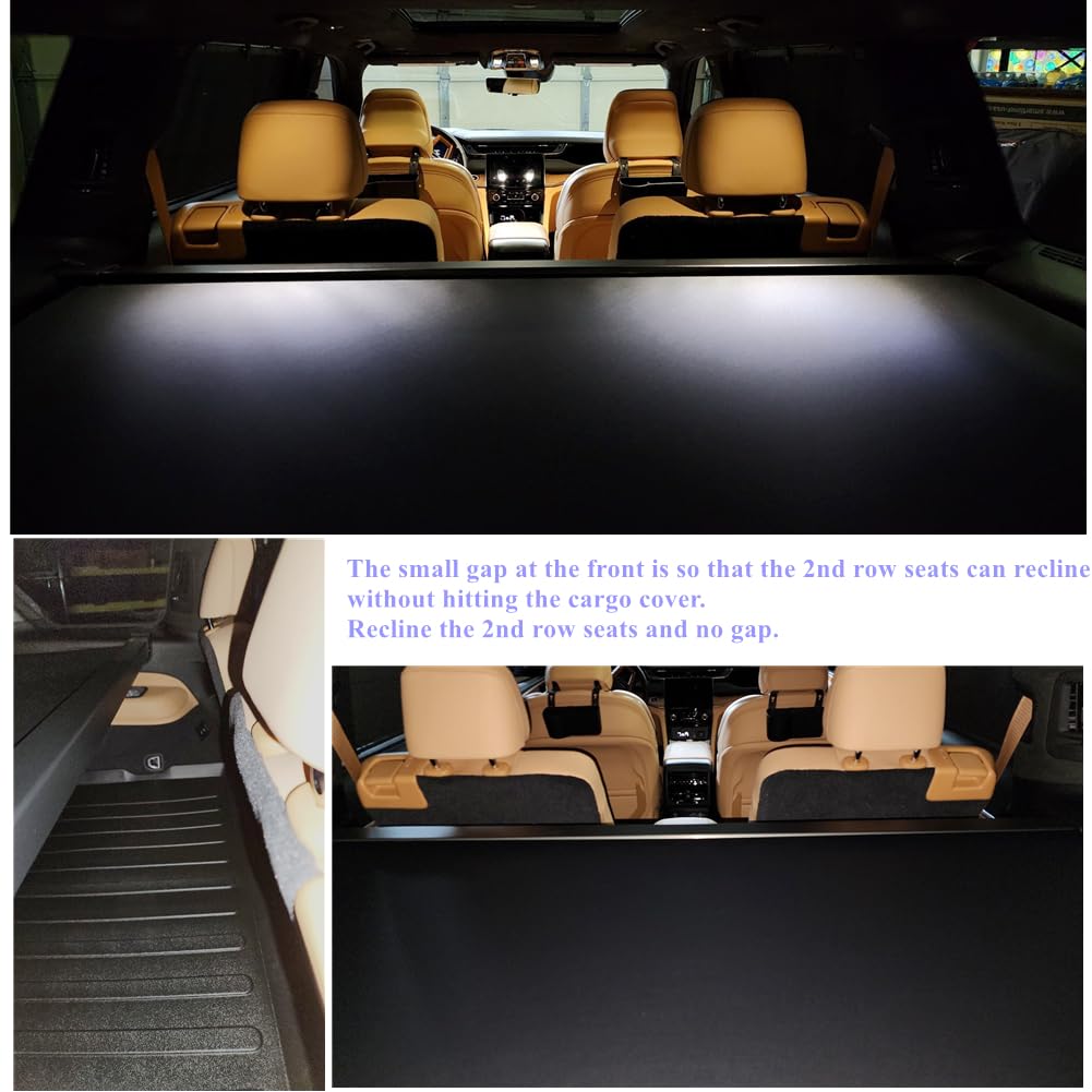 VeCarTech Compatible with All-New 2022-2024 Jeep Grand Cherokee(2 Row; WL) 4XE Rear Cargo Security Shade Cover Privacy Screen Re