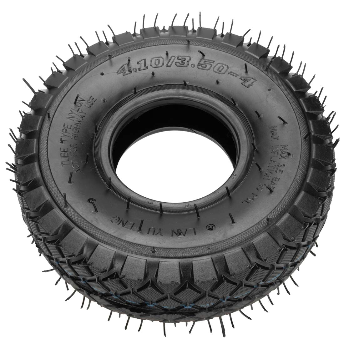 Fvrito Set Of Two 4.10/3.50-4 4.10-4 410-4 Tire And Inner Tube With Bent Valve Stem Replacement For Lawn Mower Hand Truck Wheelb