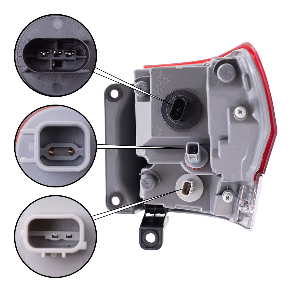 Brock Replacement Driver Side Tail Light Assembly With Chrome Bezel Compatible With 2014-2021 Grand Cherokee Laredo/Limited/Over